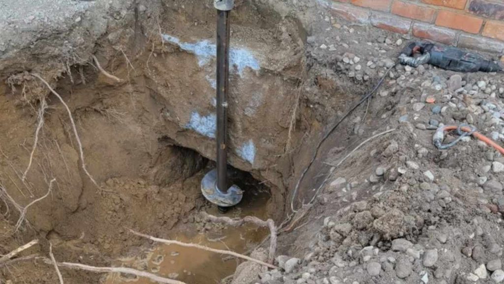 water build up around helical pier